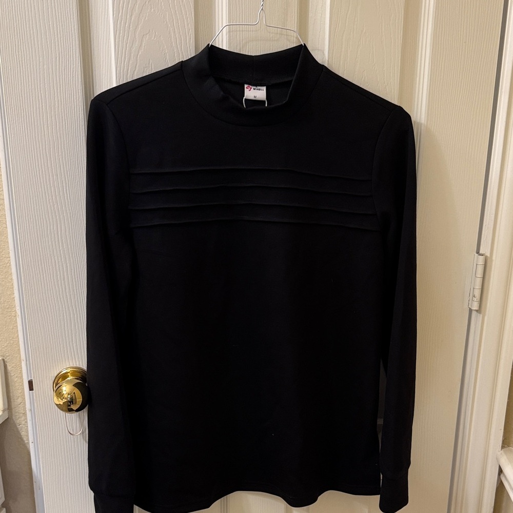 Chic Black Long Sleeve Women's Top